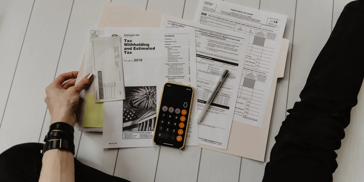 Documentos e formulários organizados sobre a mesa